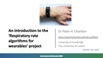 The 'Respiratory rate algorithms for wearables' project